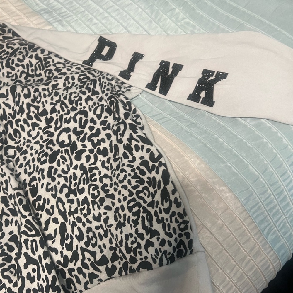 Bling leopard hoodie pink - Picture 2 of 5